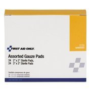 First Aid Only Gauze Pads, 2" x 2"; 3" x 3", PK48 I228